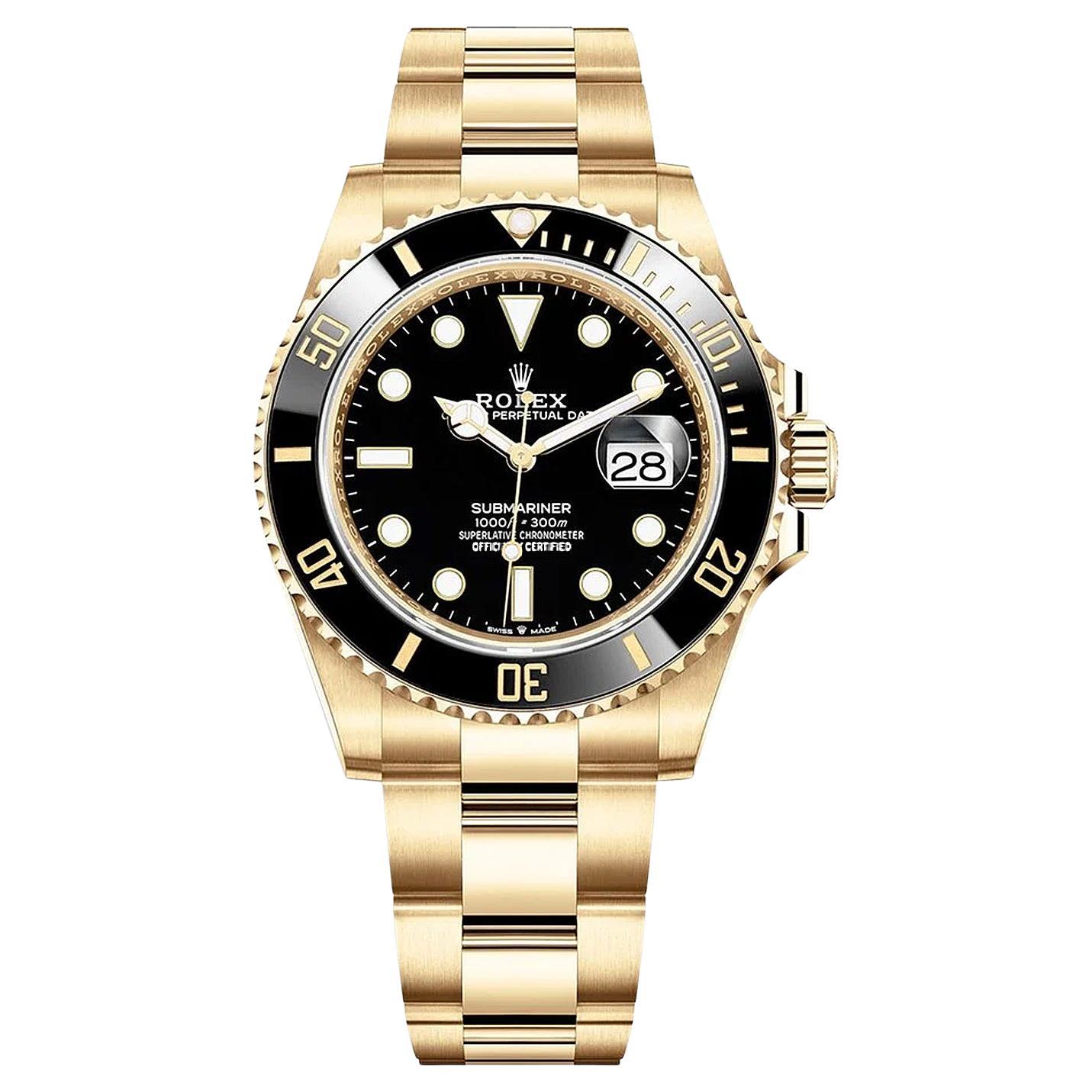 Rolex Submariner Date Yellow Gold Black Dial Men's Oyster Watch 126618LN