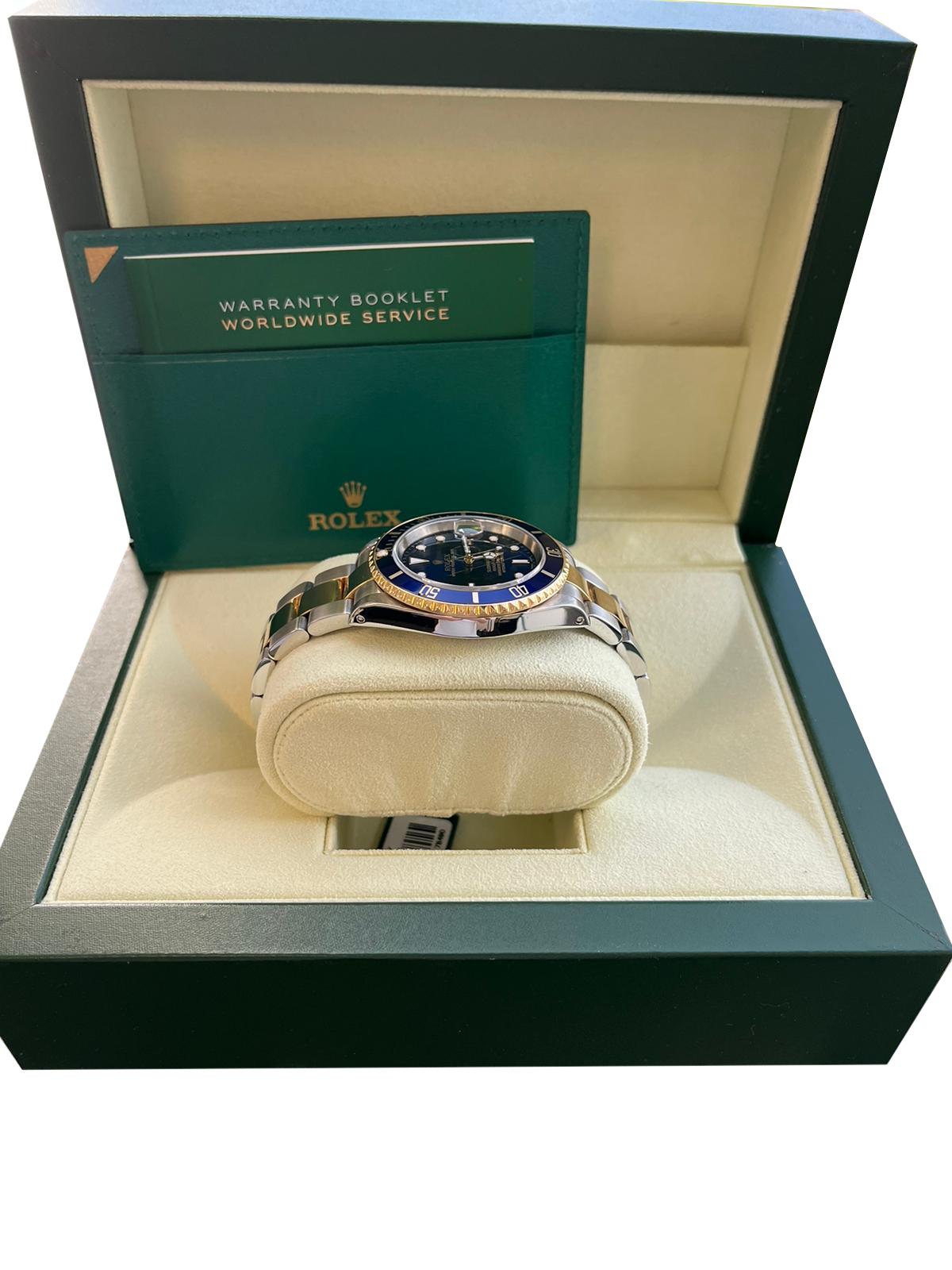 Rolex Submariner Date Automatic 40mm Steel Gold Blue Dial Oyster Watch 16613 For Sale 5