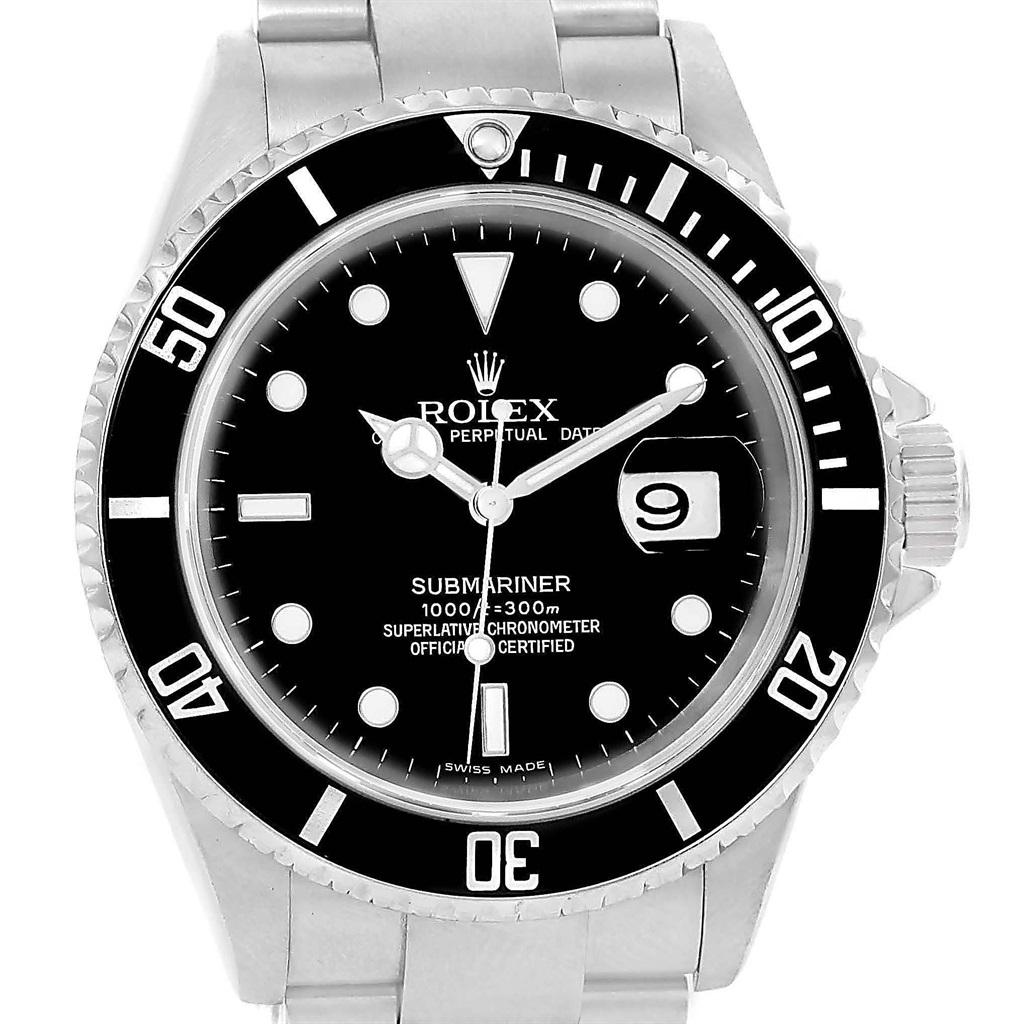 Rolex Submariner Date Black Dial Automatic Men's Watch 16610 For Sale 5