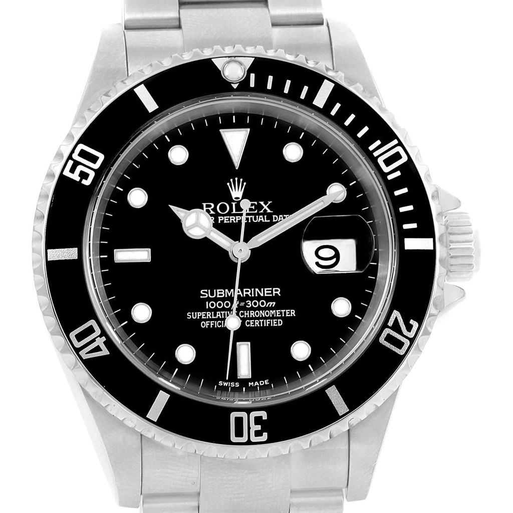 Rolex Submariner Date Black Dial Automatic Men's Watch 16610 For Sale