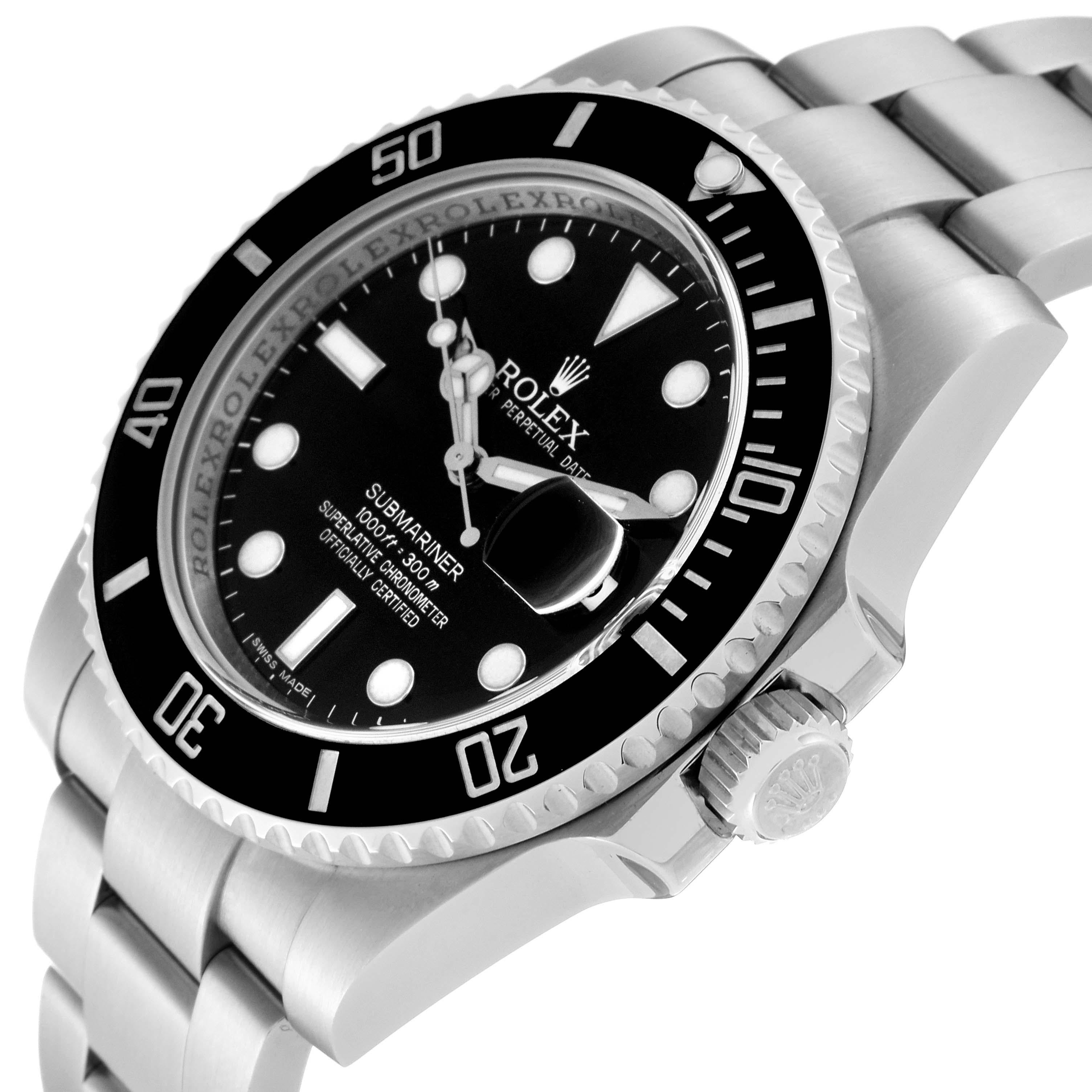 Rolex Montre Submariner Date en acier avec cadran noir pour hommes 116610 en vente 4