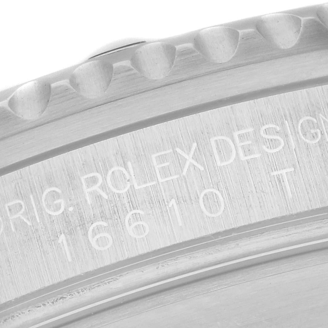 Rolex Submariner Date Black Dial Steel Mens Watch 16610 Box Card In Excellent Condition In Atlanta, GA