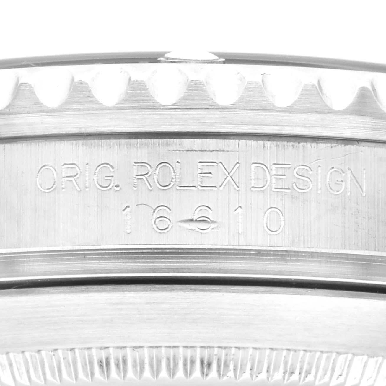Montre Rolex Submariner Date en acier à cadran noir pour hommes 16610 Boîte à documents 3