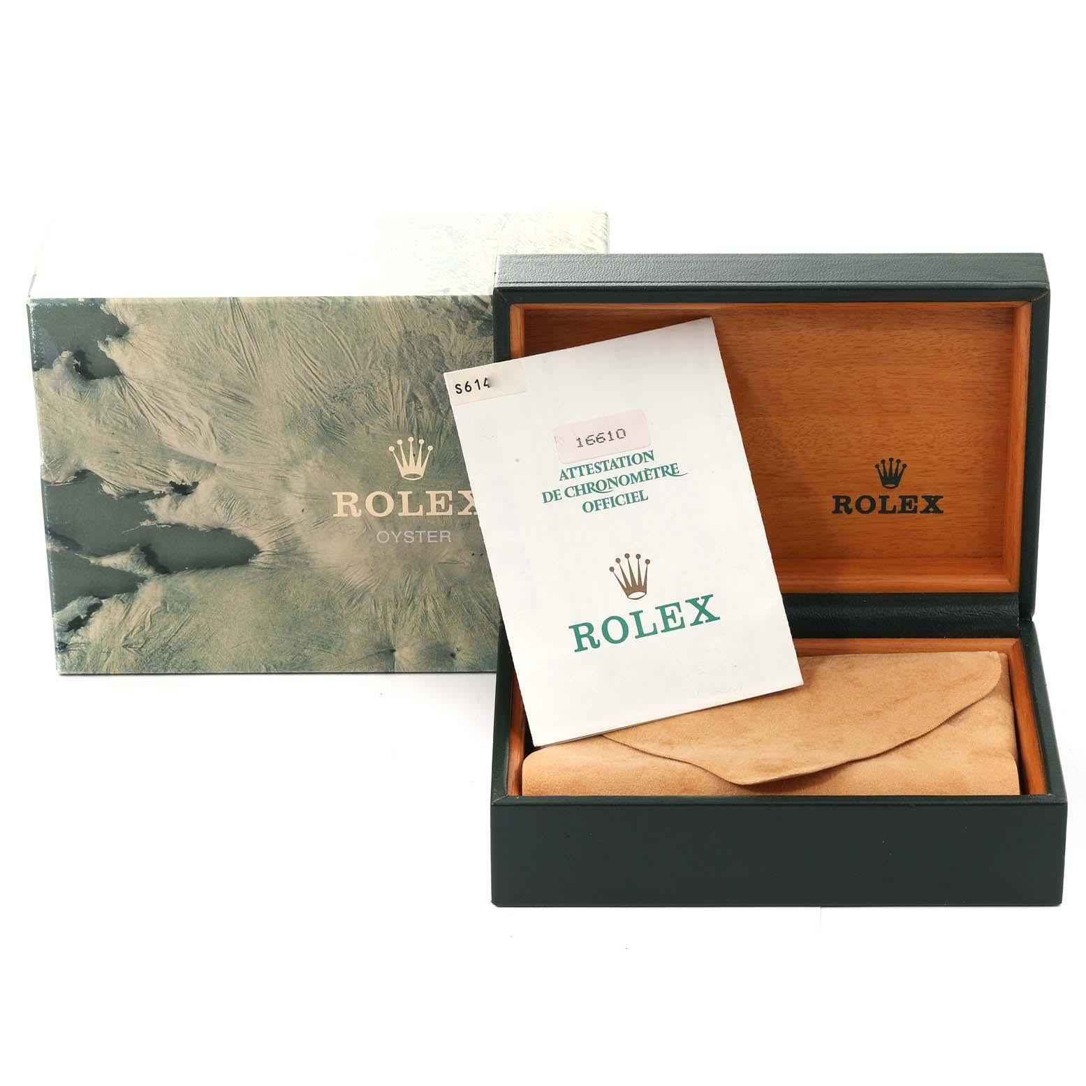 Rolex Submariner Date Black Dial Steel Mens Watch 16610 Box Papers 5