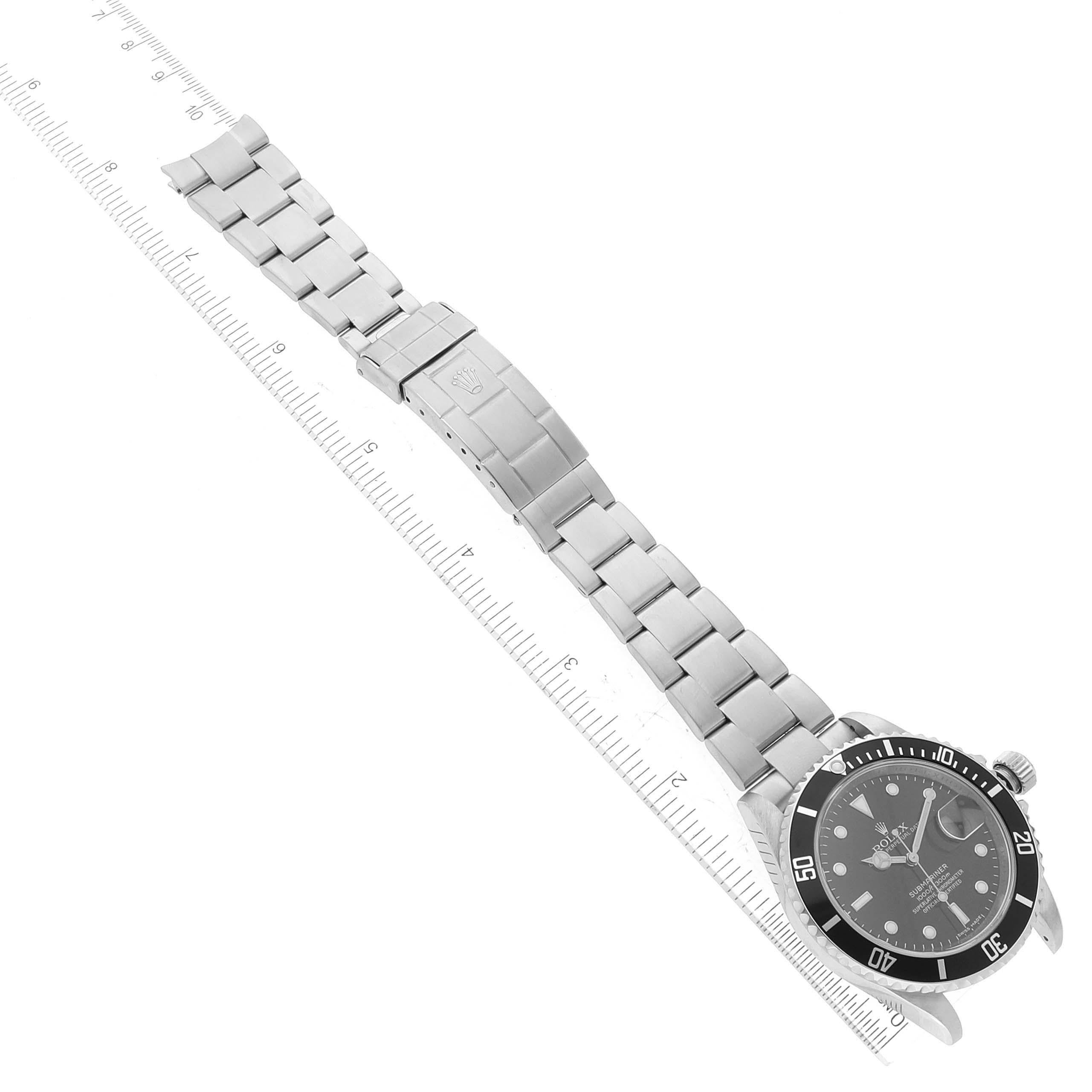 Rolex Submariner Date Black Dial Steel Mens Watch 16610 6