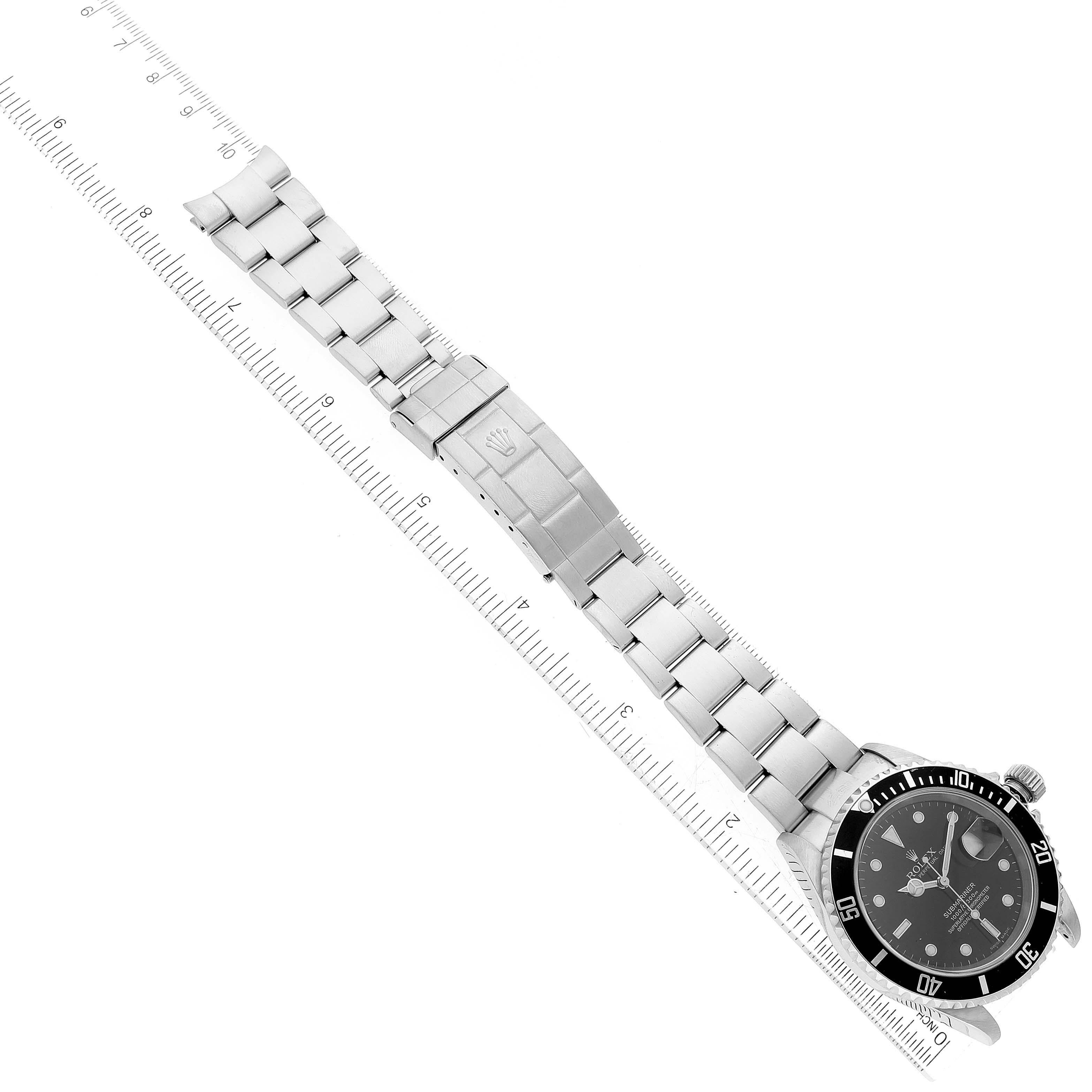 Rolex Submariner Date Black Dial Steel Mens Watch 16610 6
