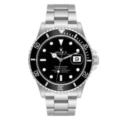 Rolex Submariner Date Black Dial Steel Mens Watch 16610