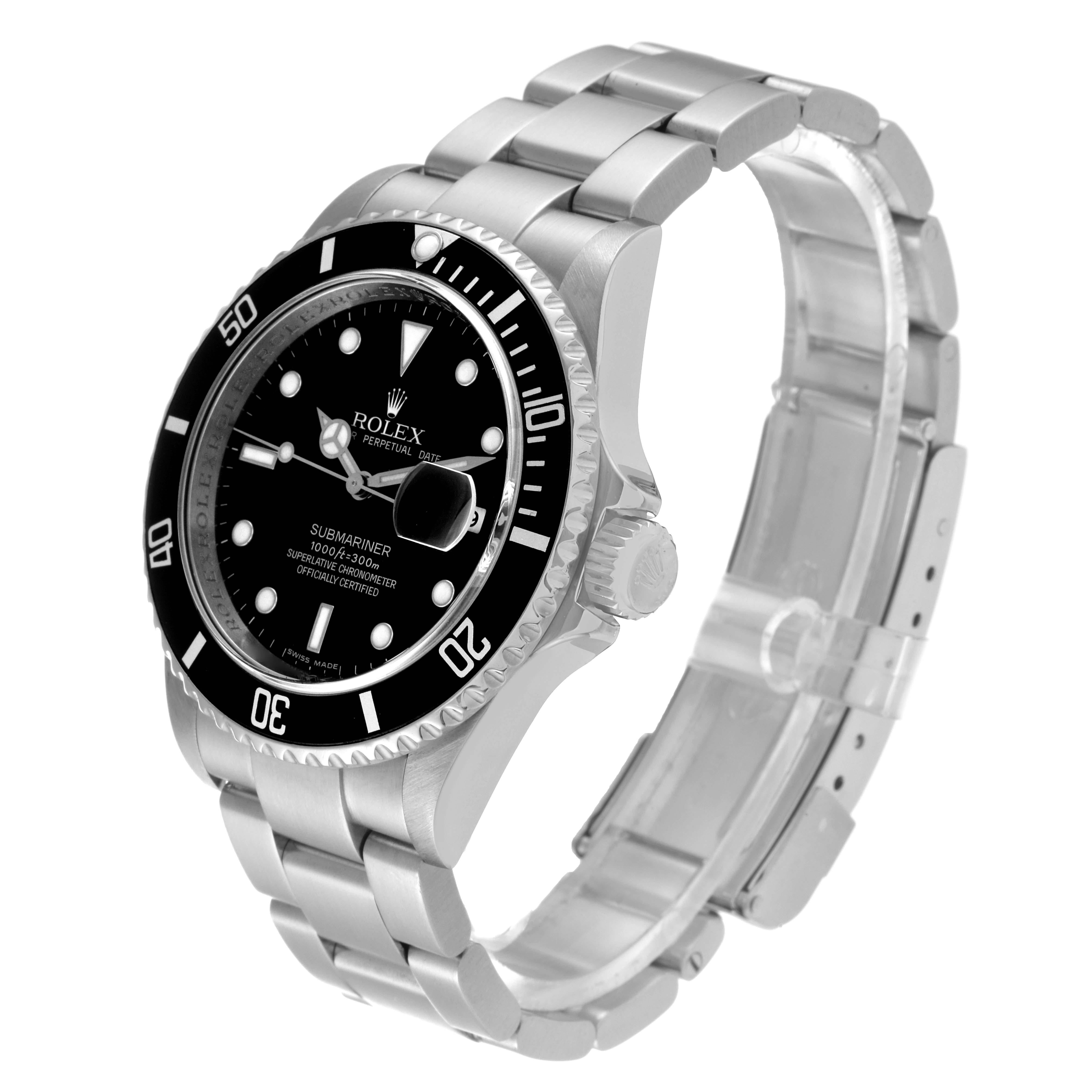 Men's Rolex Submariner Date Black Dial Steel Mens Watch 16610