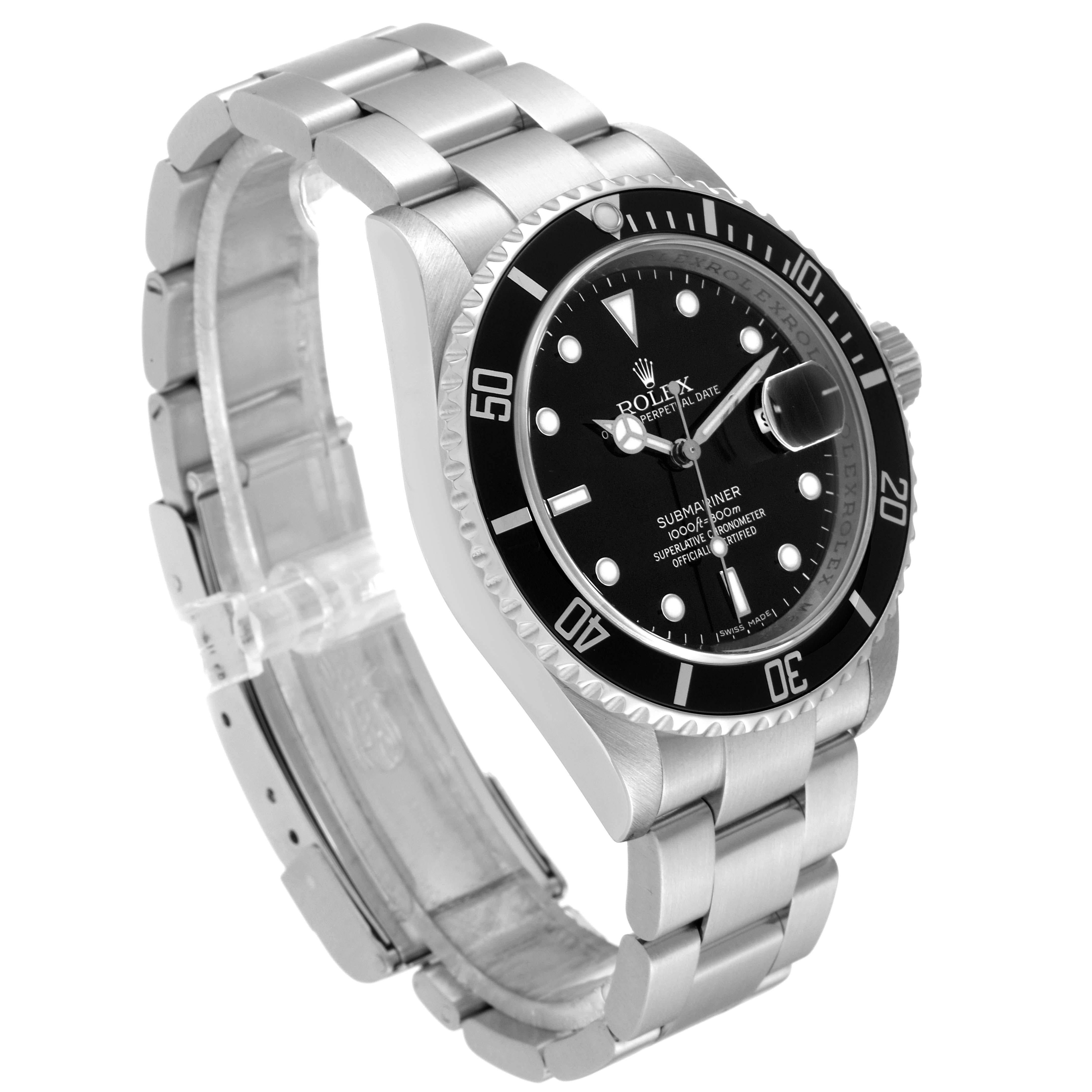 Men's Rolex Submariner Date Black Dial Steel Mens Watch 16610 For Sale