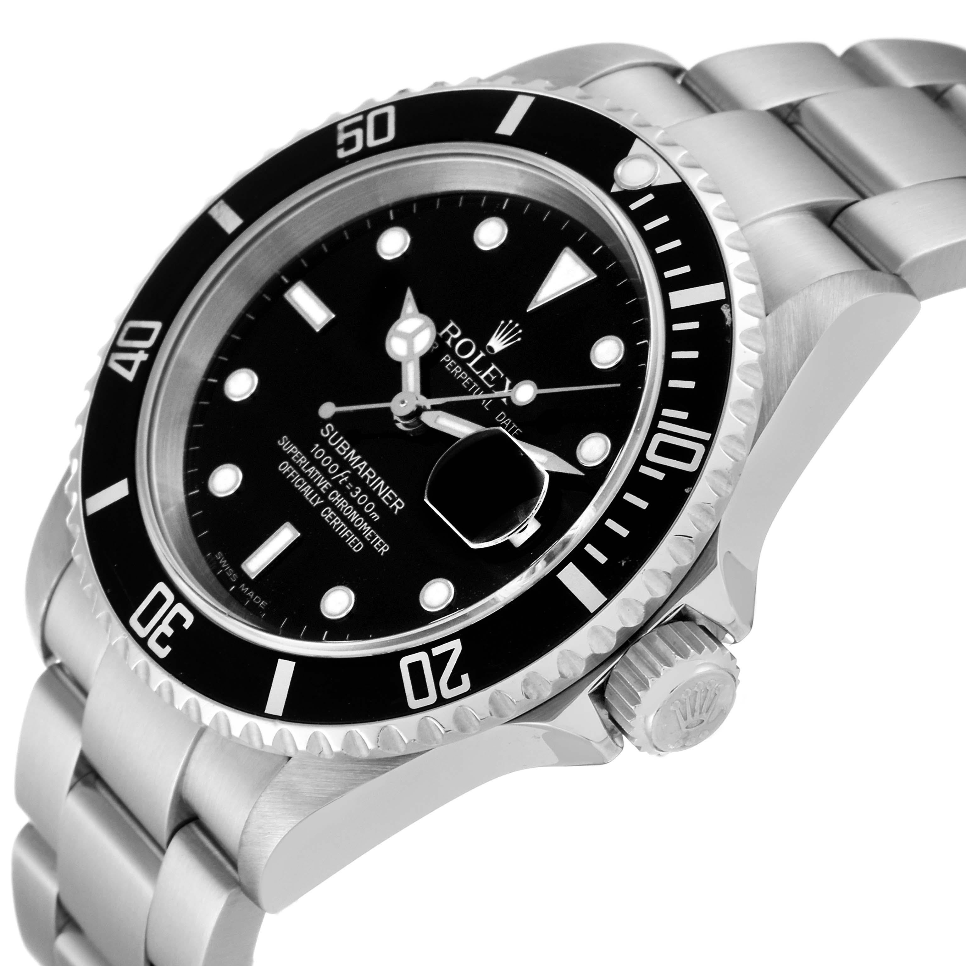 Rolex Submariner Date Black Dial Steel Mens Watch 16610 1