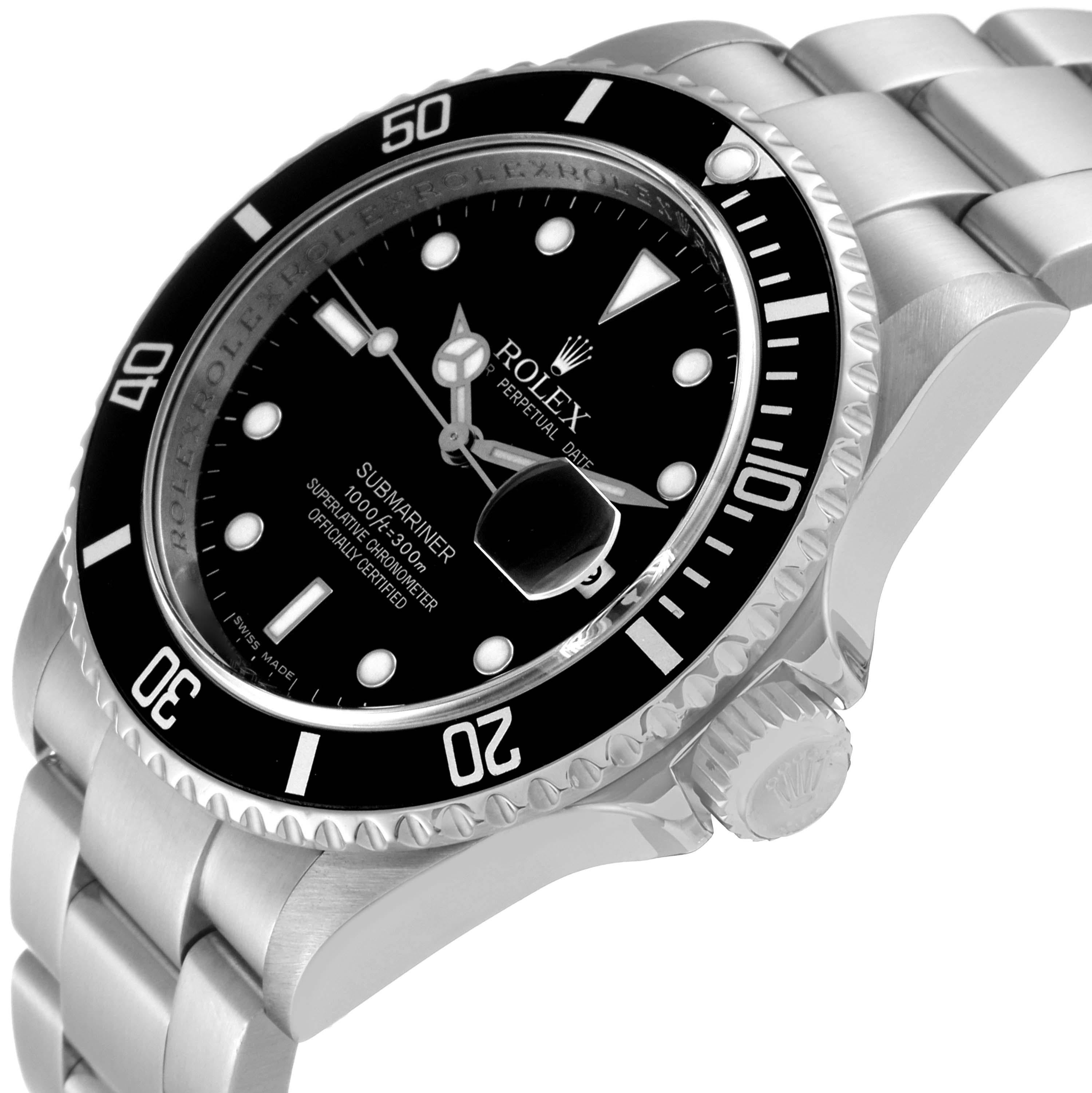 Rolex Submariner Date Black Dial Steel Mens Watch 16610 1