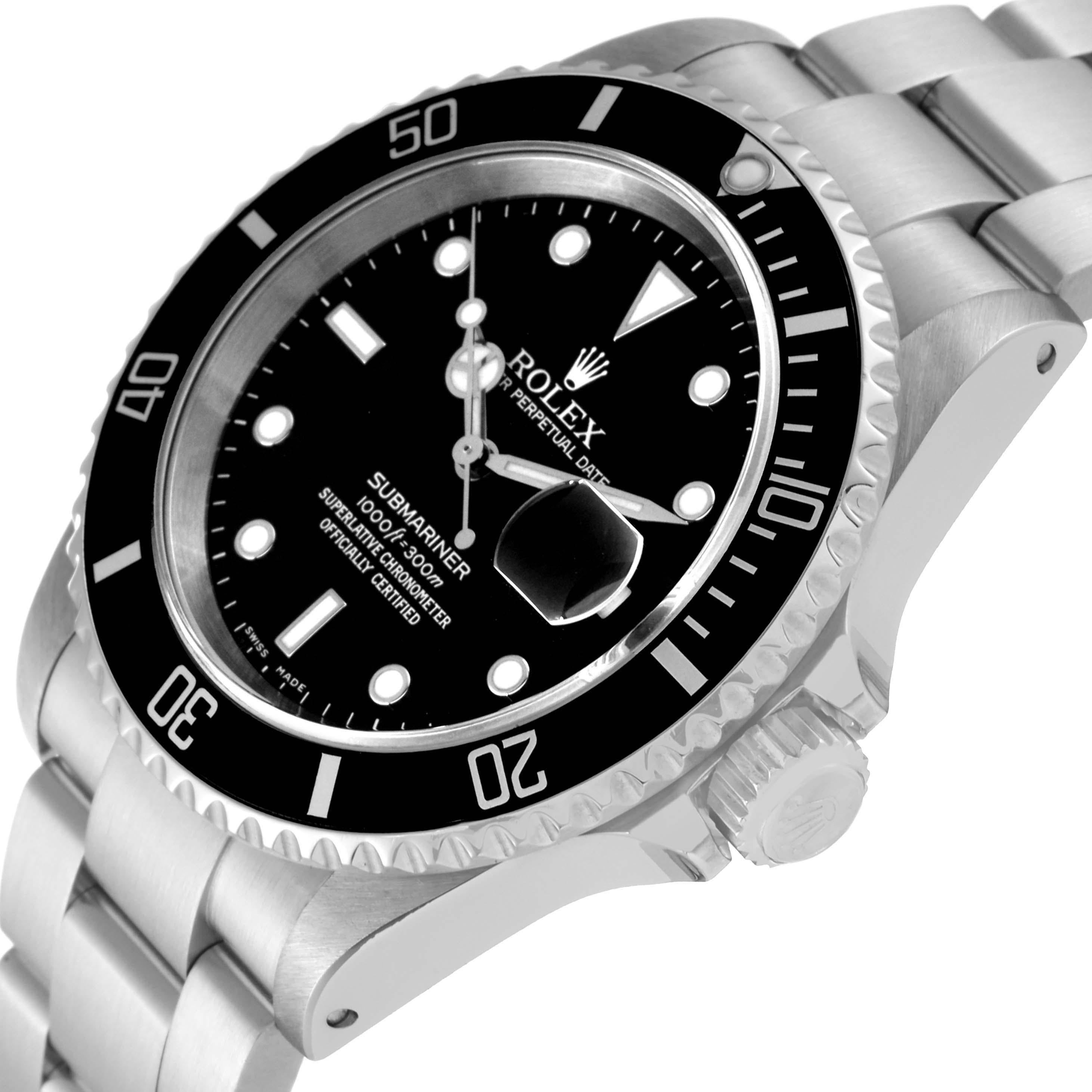 Rolex Submariner Date Black Dial Steel Mens Watch 16610 2