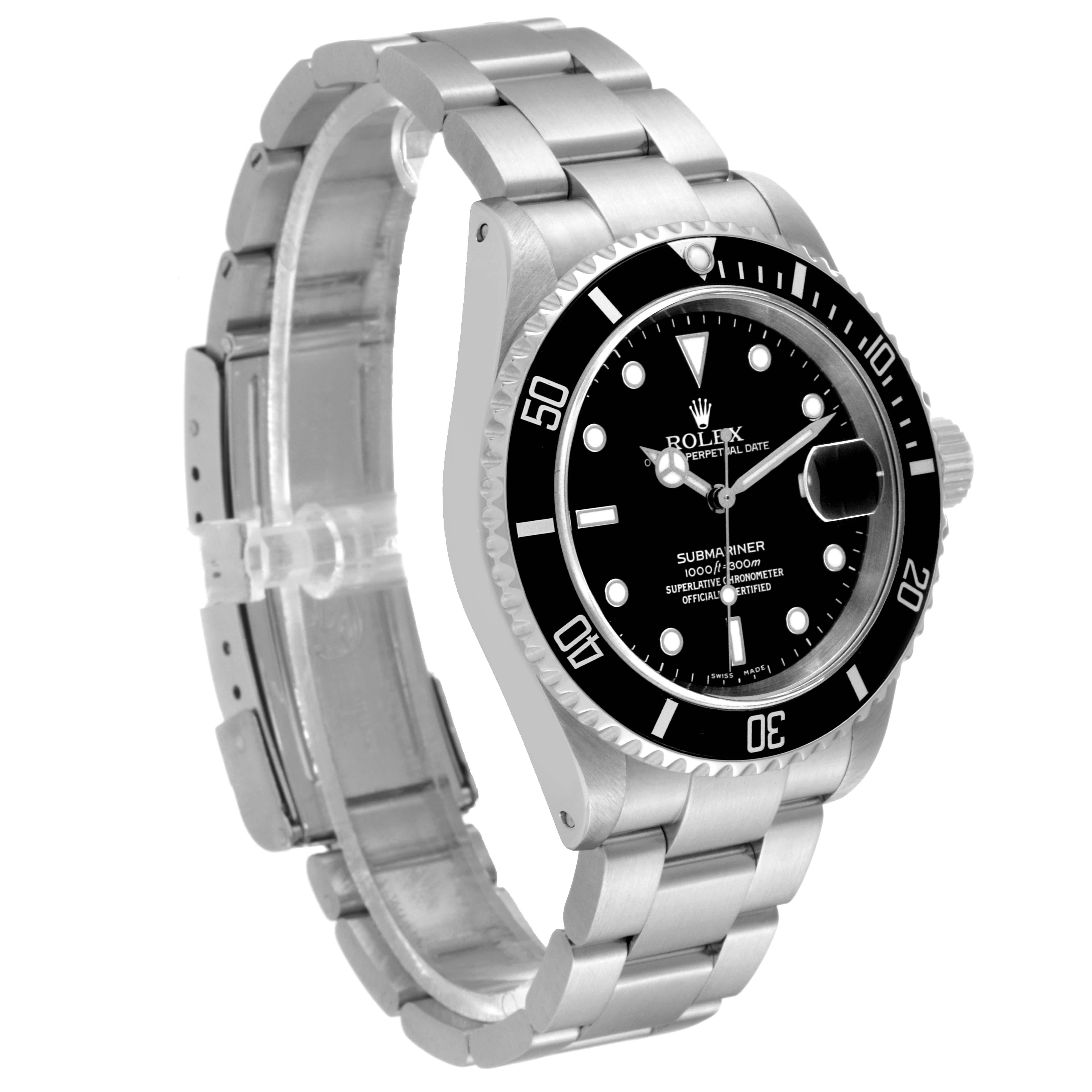 Rolex Submariner Date Black Dial Steel Mens Watch 16610 3