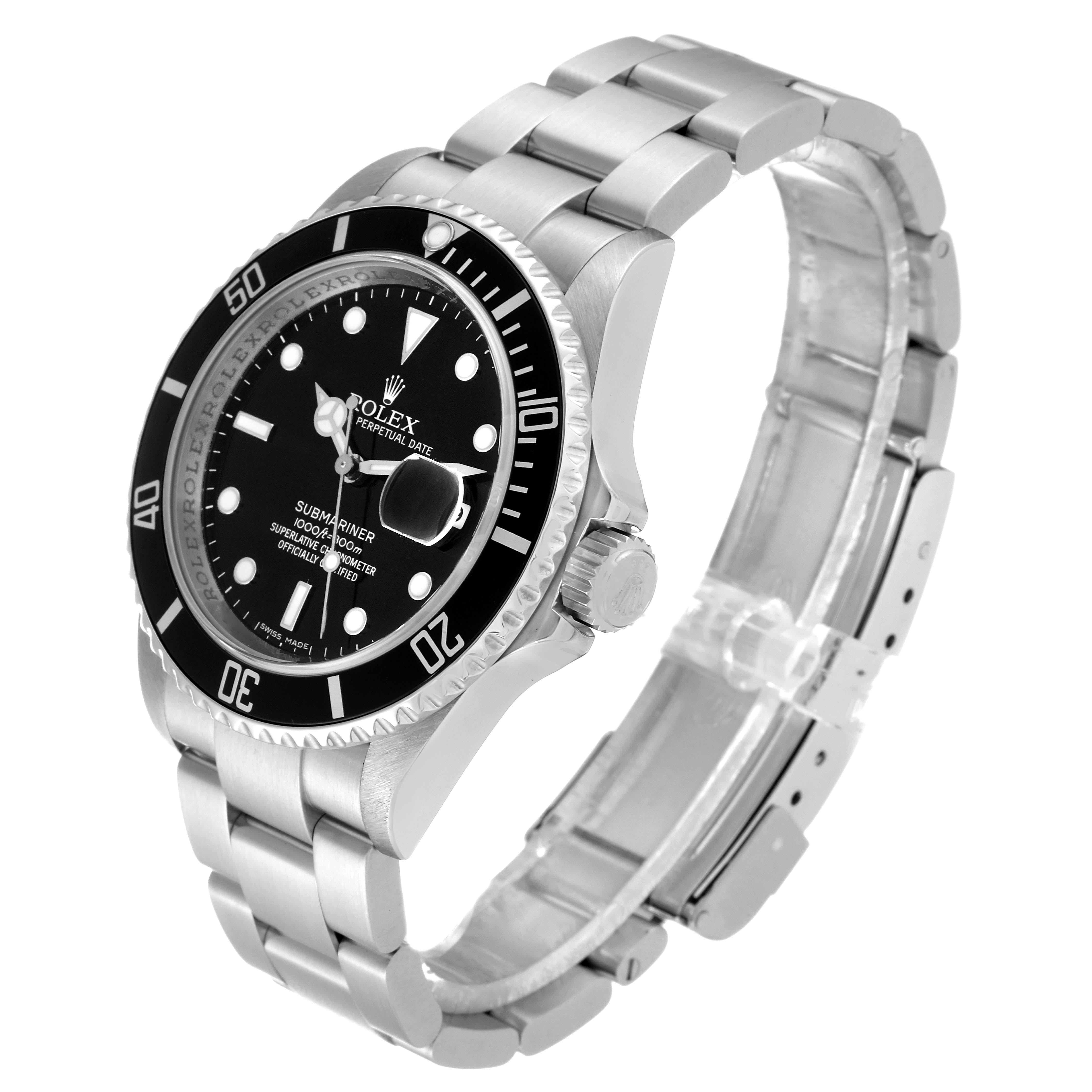 Rolex Submariner Date Black Dial Steel Mens Watch 16610 For Sale 5