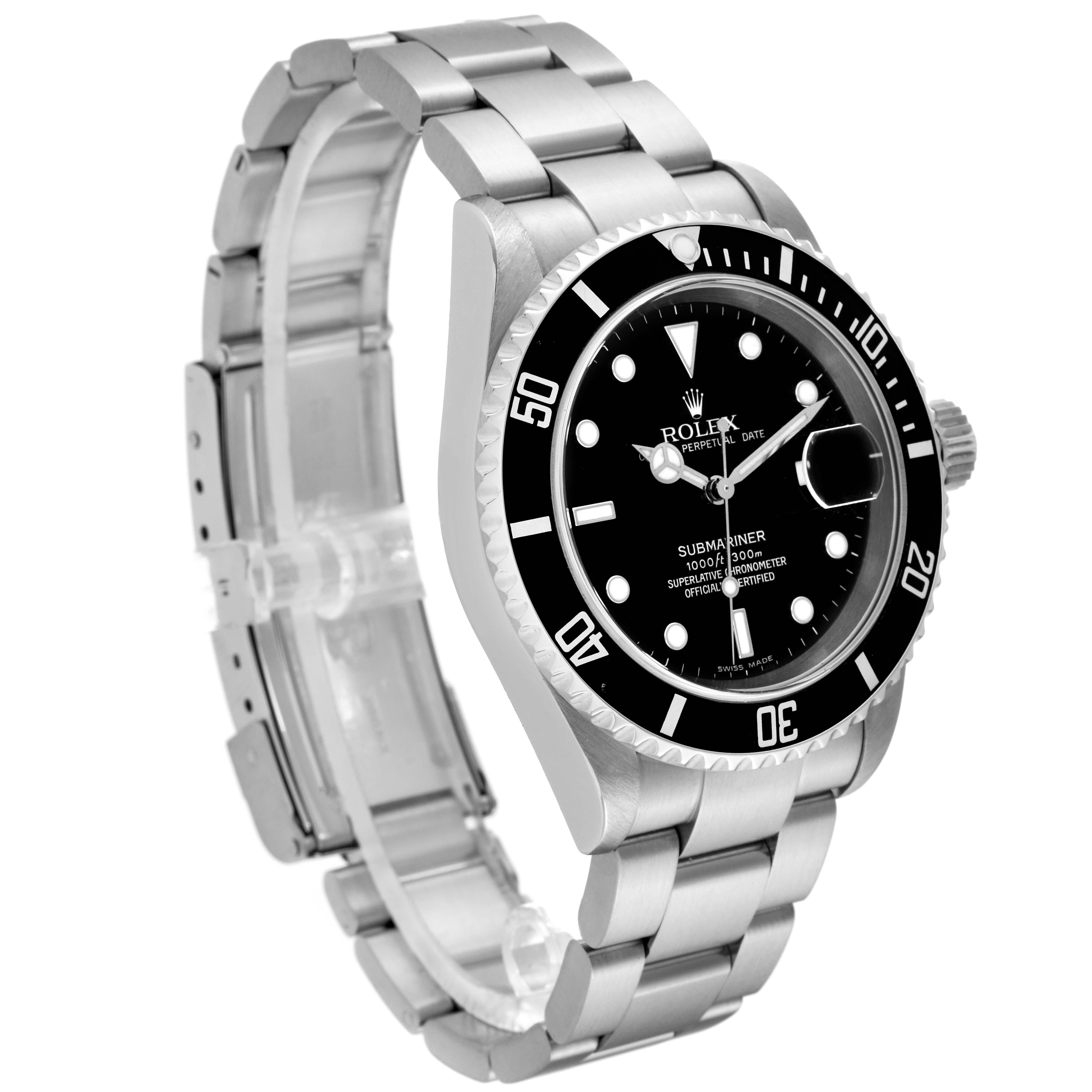 Rolex Submariner Date Black Dial Steel Mens Watch 16610 5