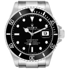 Rolex Submariner Date Black Dial Steel Mens Watch 16610