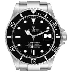 Rolex Submariner Date Black Dial Steel Mens Watch 16610