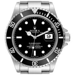 Rolex Submariner Date Black Dial Steel Mens Watch 16610