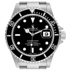 Rolex Montre Submariner Date en acier avec cadran noir pour hommes 16610