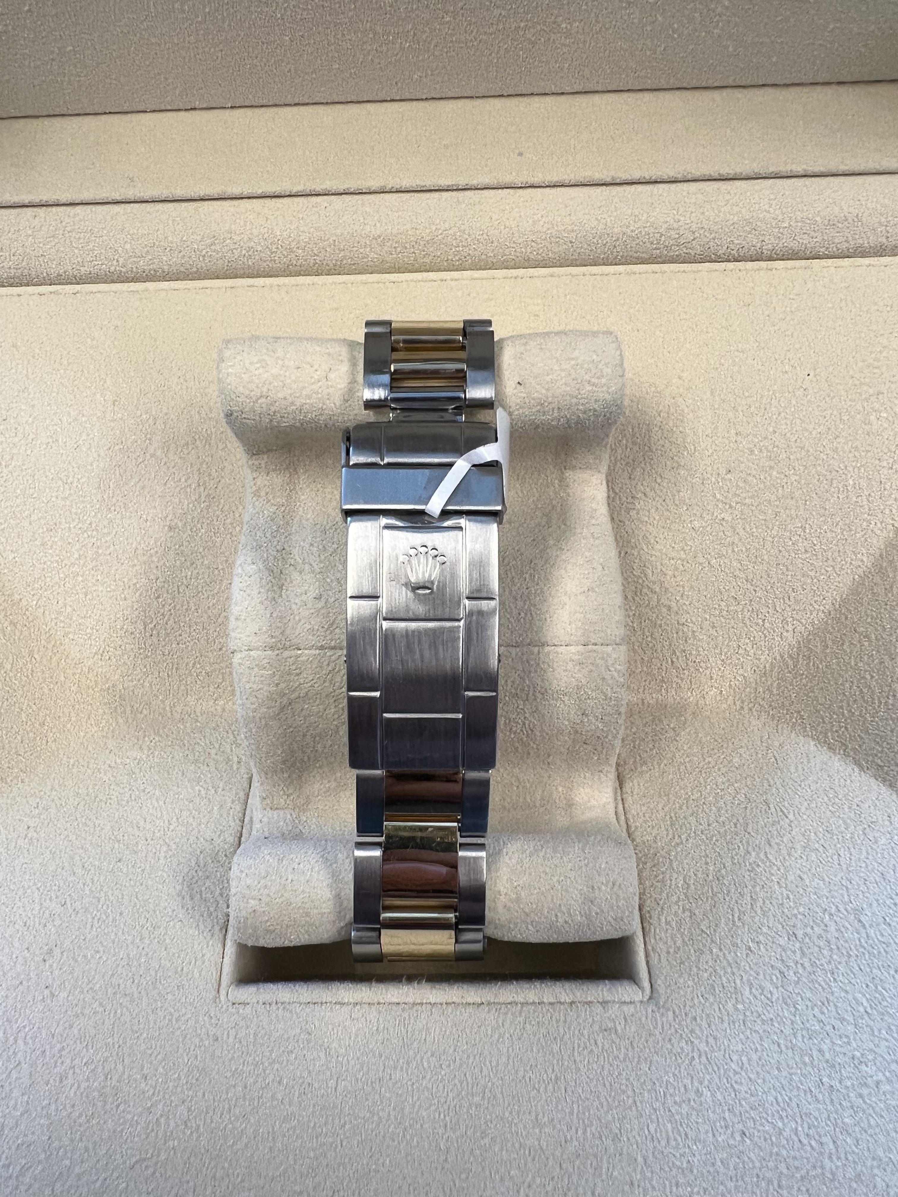 Men's Rolex Submariner Date Certified Two Tone Black Dial Service Papers For Sale