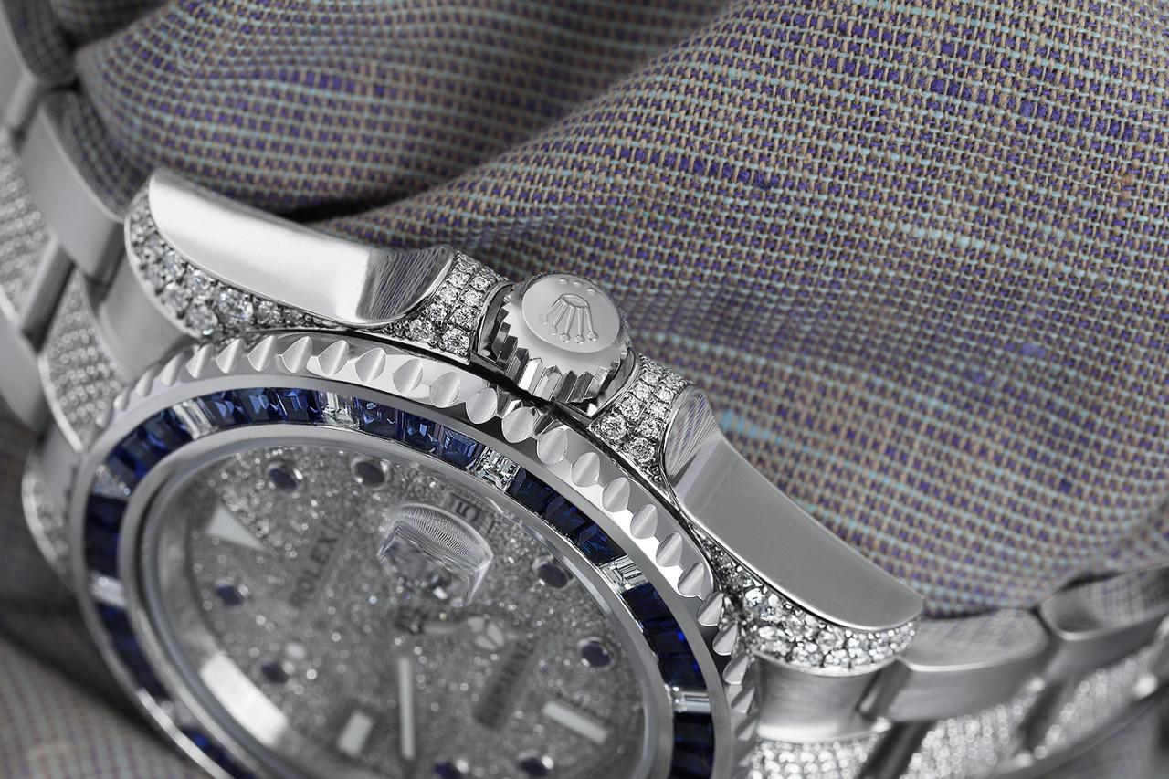 Rolex Submariner Date Custom Diamond Stainless Steel Watch with Sapphire/Diamond Bezel 116610 

Never worn watch, a discontinued model.