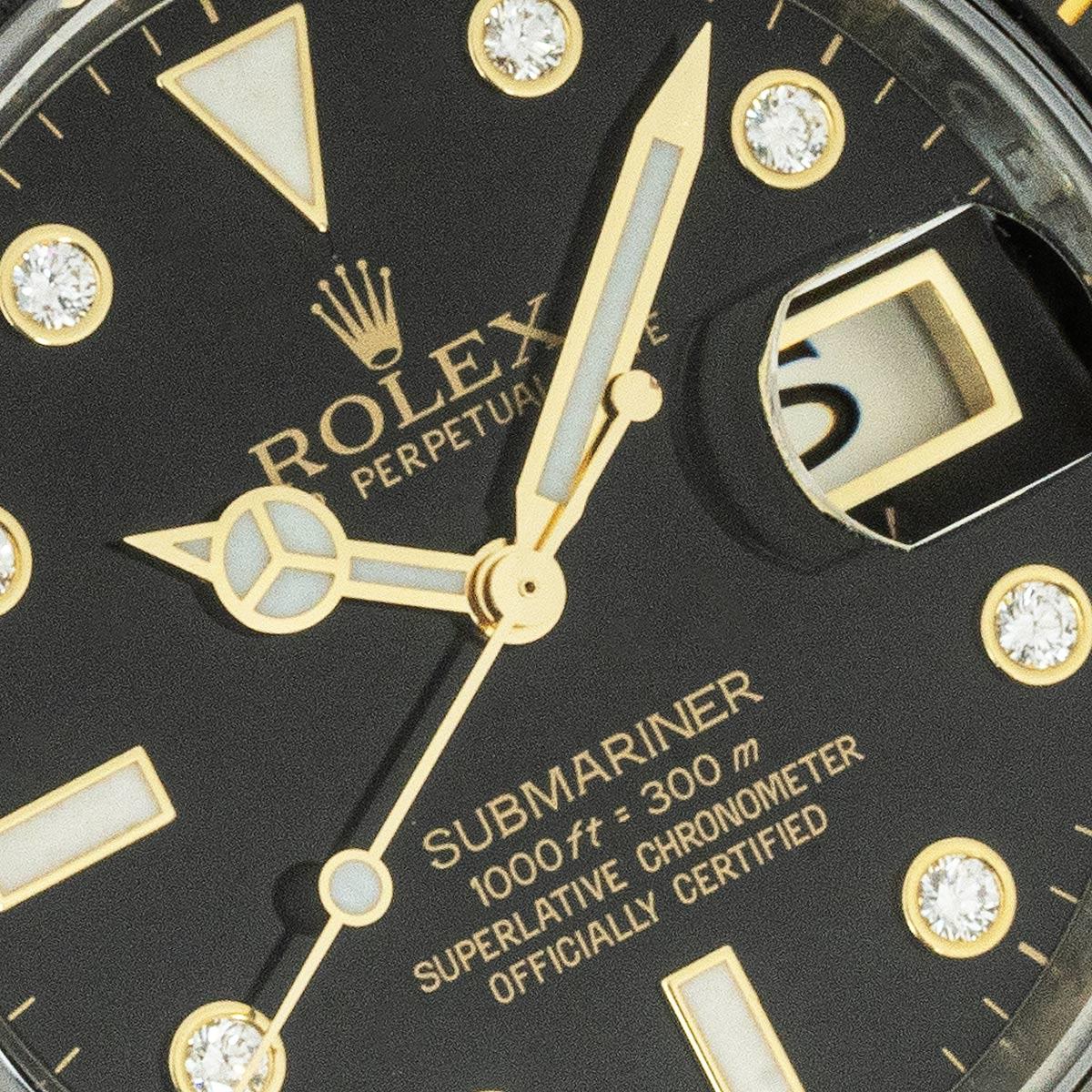 Round Cut Rolex Submariner Date Diamond Dial 116613LN For Sale