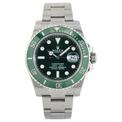 Rolex Submariner Date Green Dial 116610LV SS Auto Men's Watch with Papers