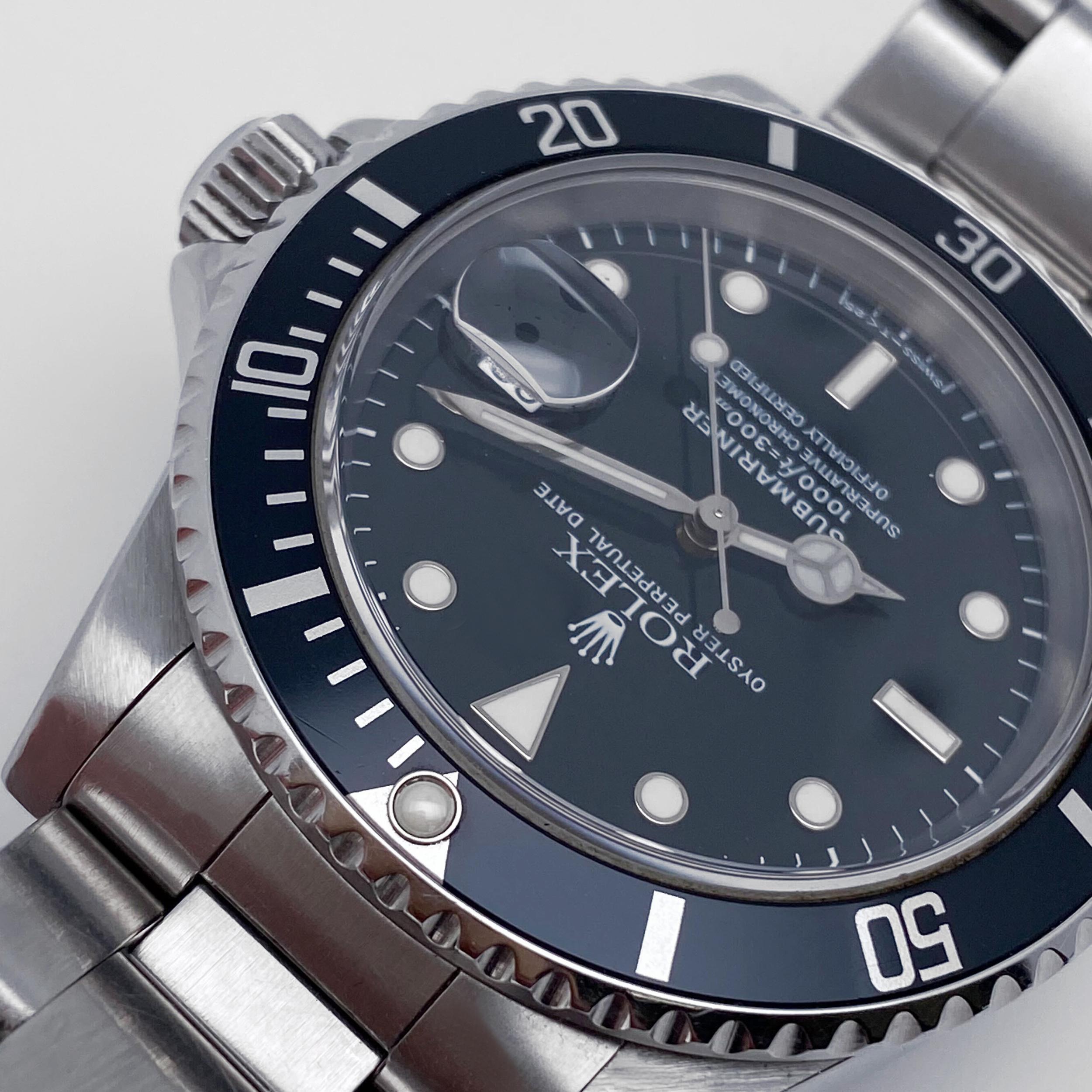 Rolex Submariner Date Holes Steel None Ceramic Black Dial Mens Watch 16610 1