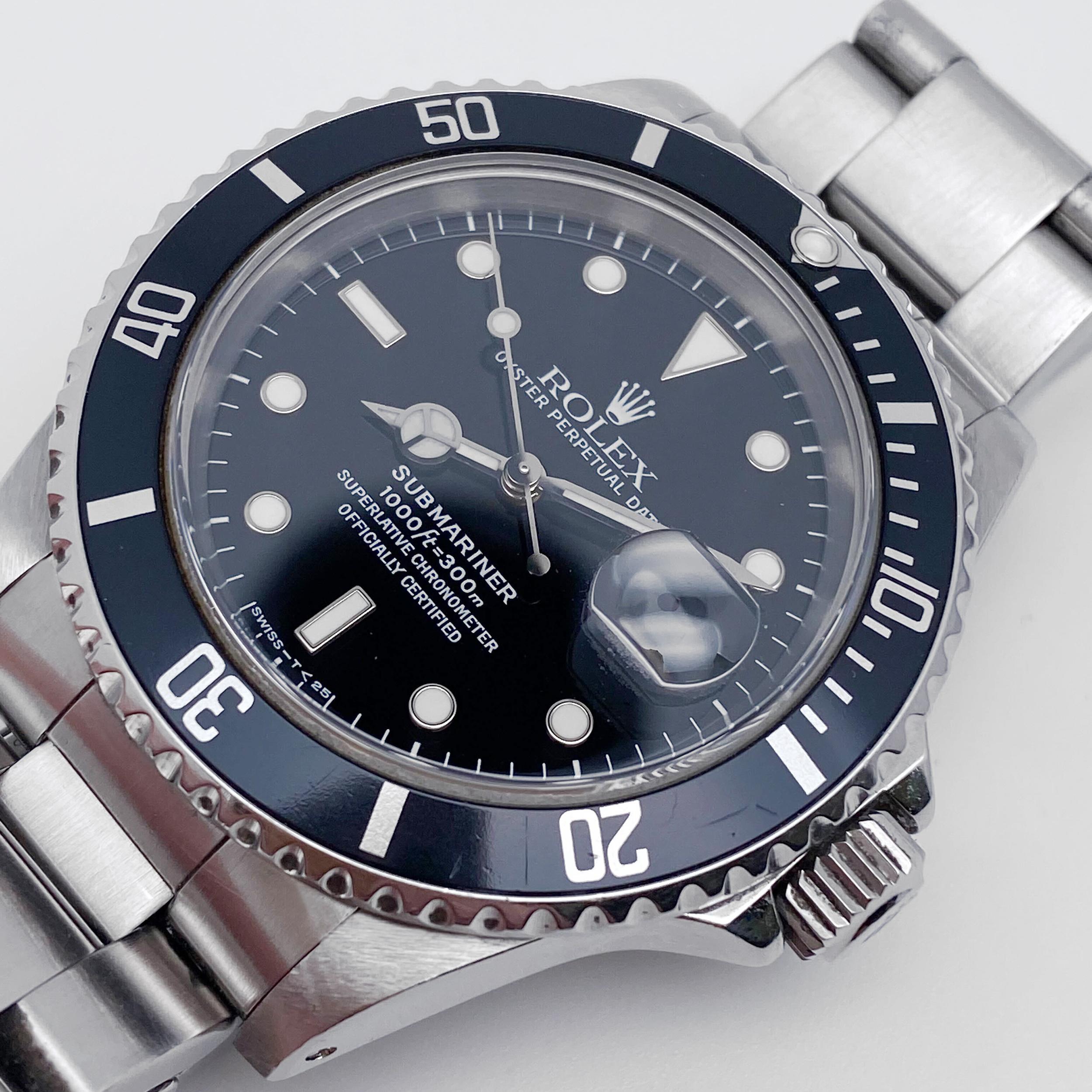 Rolex Submariner Date Holes Steel None Ceramic Black Dial Mens Watch 16610 2