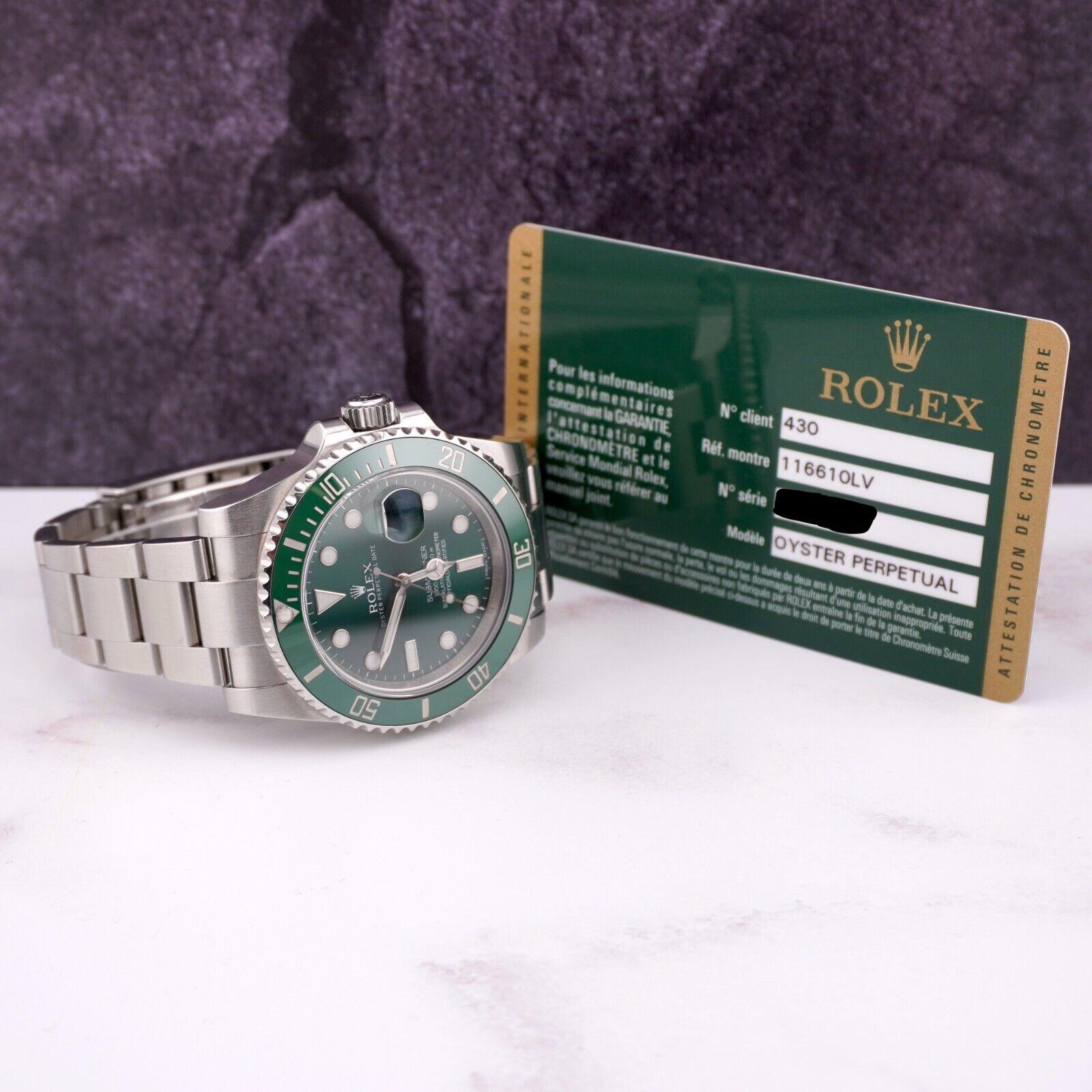  Rolex Submariner Date Hulk 40mm Ceramic Steel Green Dial Men Watch 116610LV For Sale 3