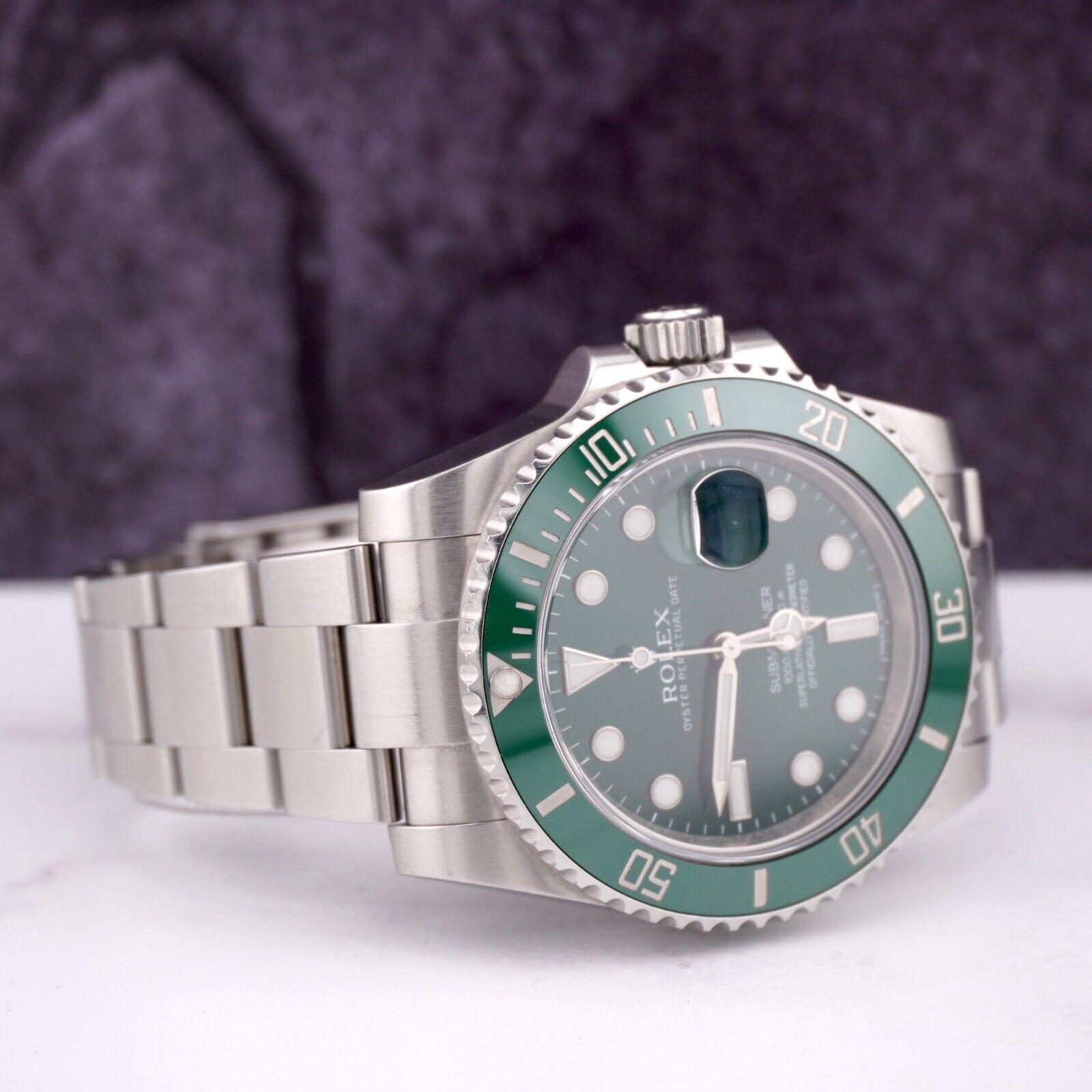  Rolex Submariner Date Hulk 40mm Ceramic Steel Dial Men Watch 116610LV Bon état - En vente à Pleasanton, CA