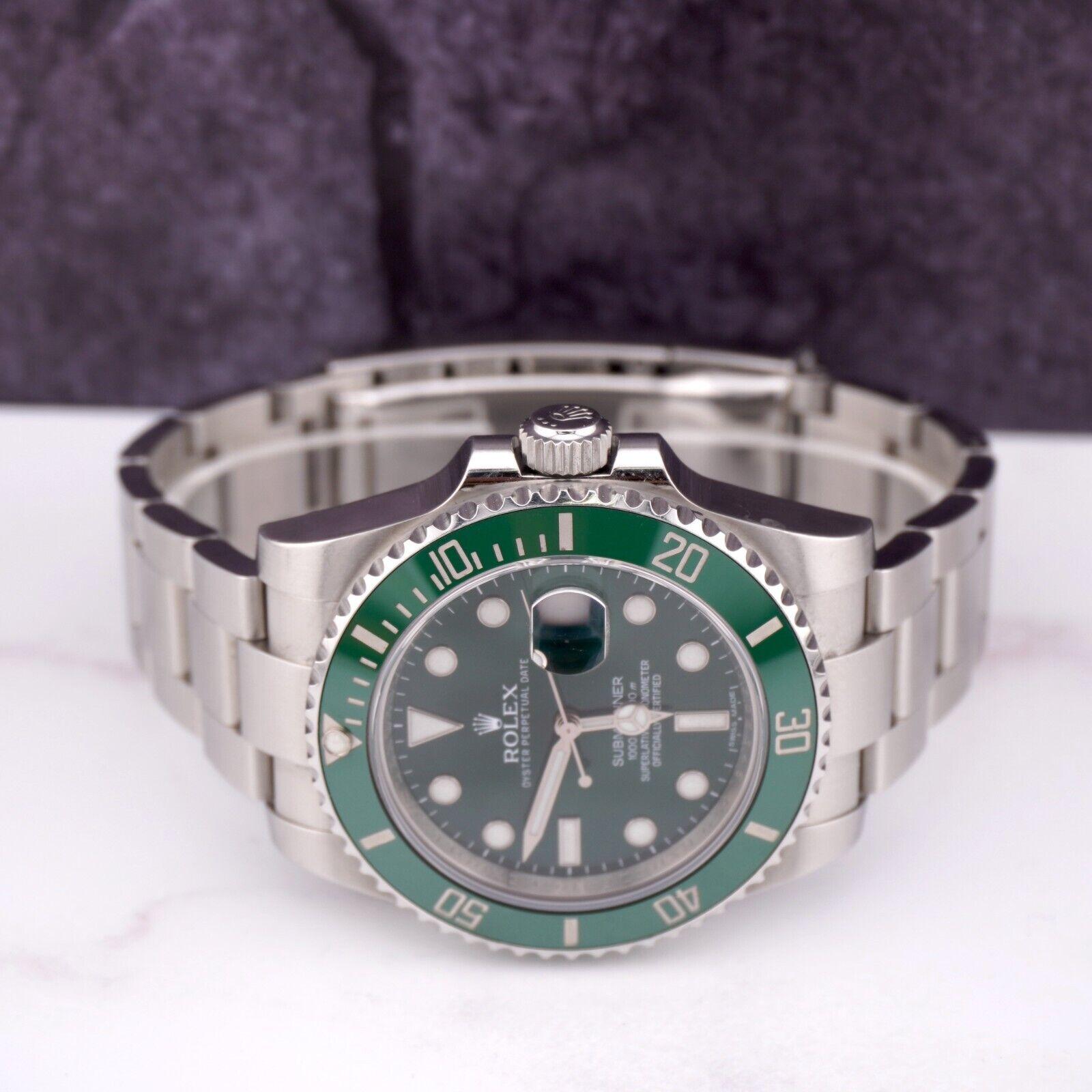  Rolex Submariner Date Hulk 40mm Ceramic Steel Green Dial Men Watch 116610LV For Sale 2
