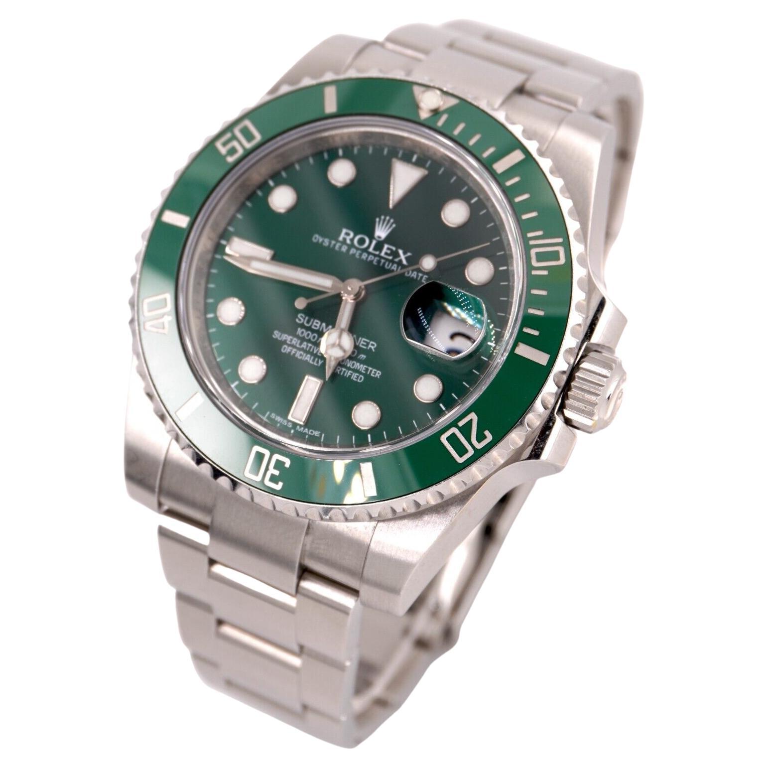  Rolex Submariner Date Hulk 40mm Ceramic Steel Green Dial Men Watch 116610LV