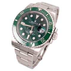 Used  Rolex Submariner Date Hulk 40mm Ceramic Steel Green Dial Men Watch 116610LV