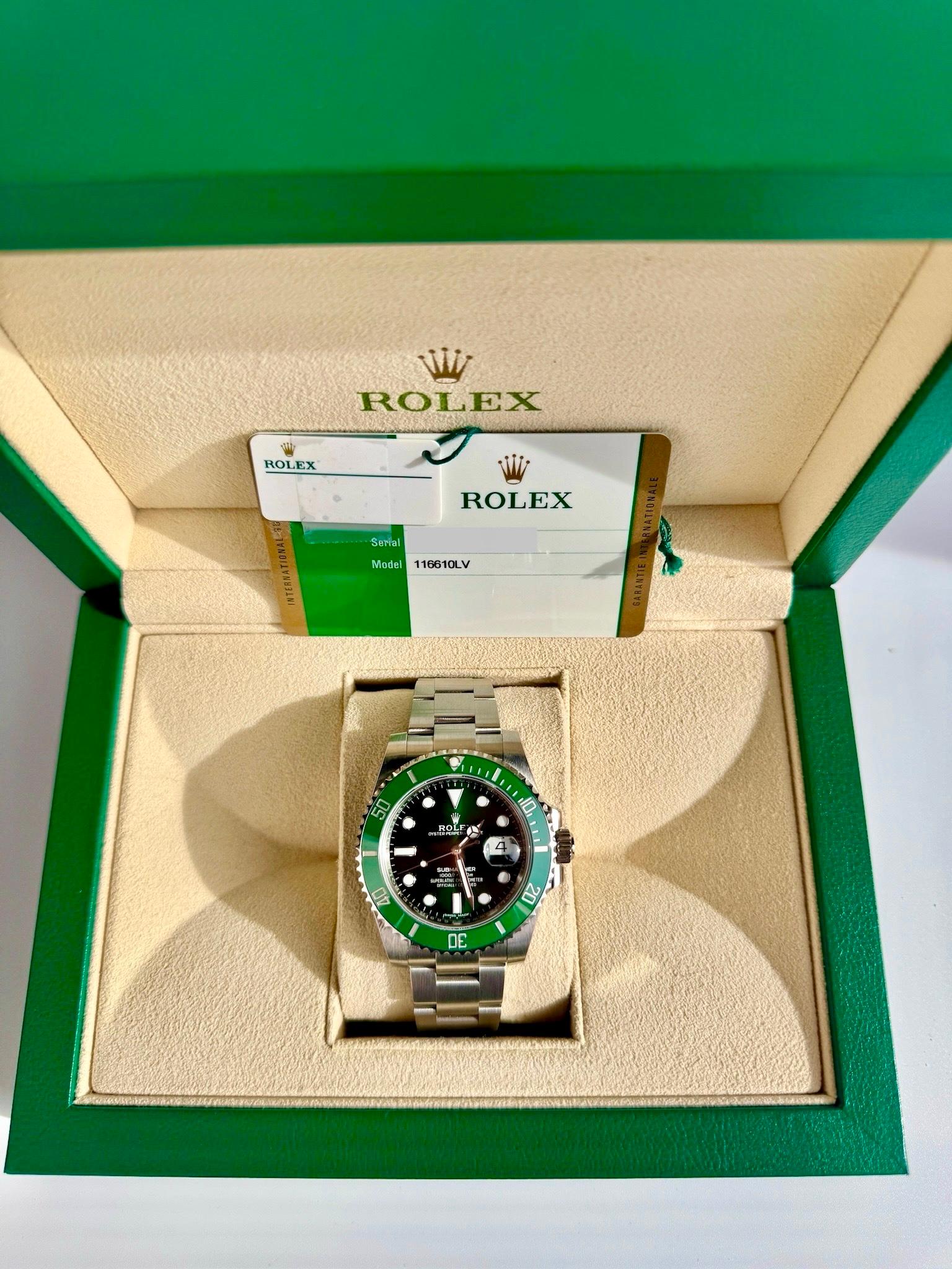 Rolex Submariner Date Hulk 40mm avec cadran vert Oyster SS Style : 116610LV 2
