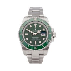 Used Rolex Submariner Date Hulk Stainless Steel 116610LV Wristwatch