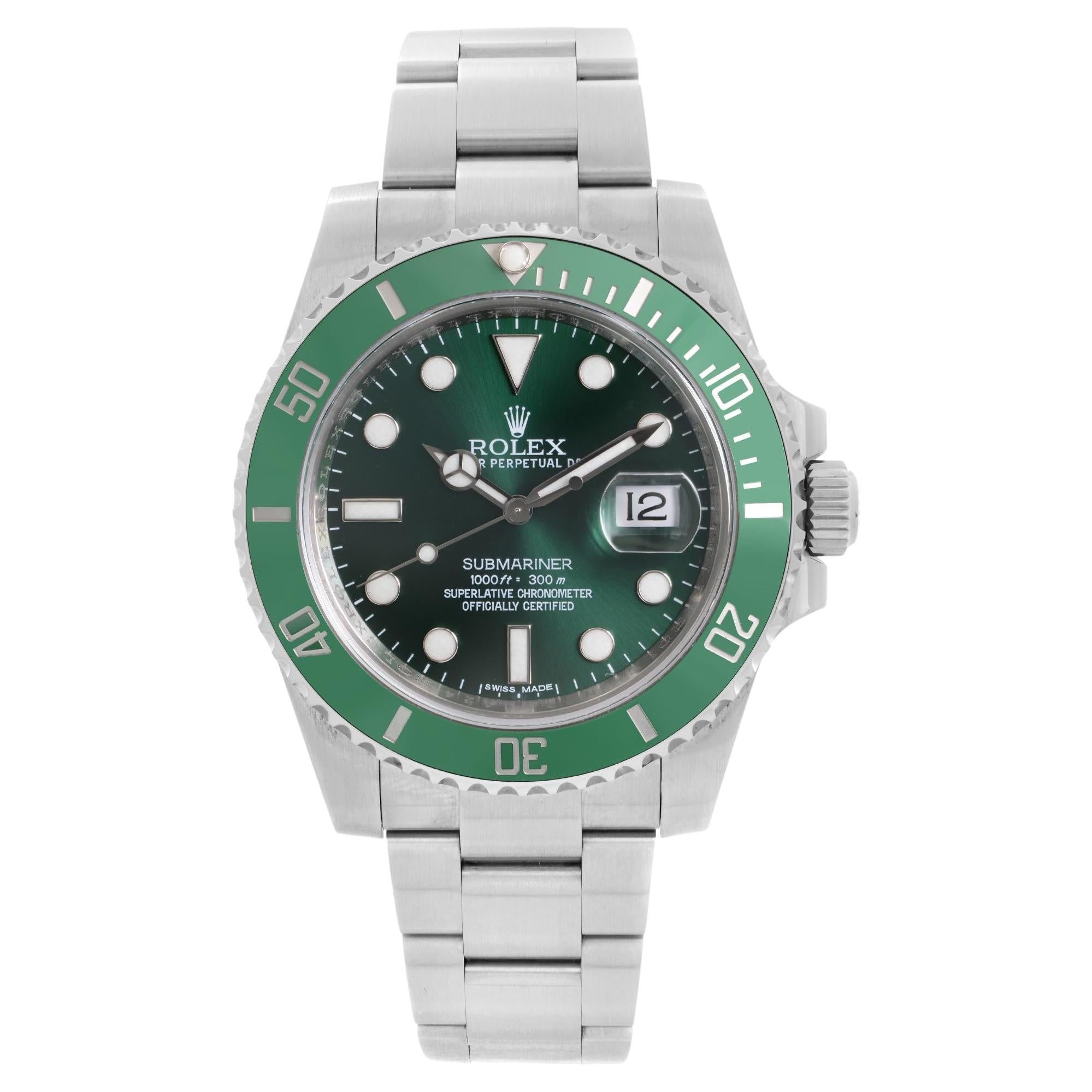 Rolex Submariner Date Hulk Steel Ceramic Green Dial Men Watch 116610LV