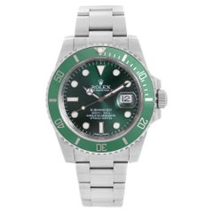 Used Rolex Submariner Date Hulk Steel Ceramic Green Dial Men Watch 116610LV