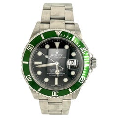 Rolex Submariner Date Kermit Steel Green Bezel Black Dial 40mm Watch B/P V 16610
