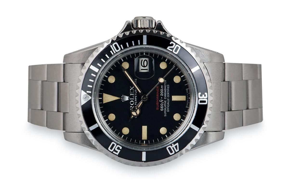 rolex red writing