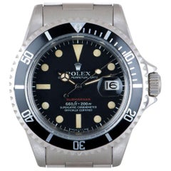 Rolex Submariner Date Red Writing Vintage Edelstahl Mark V 1680