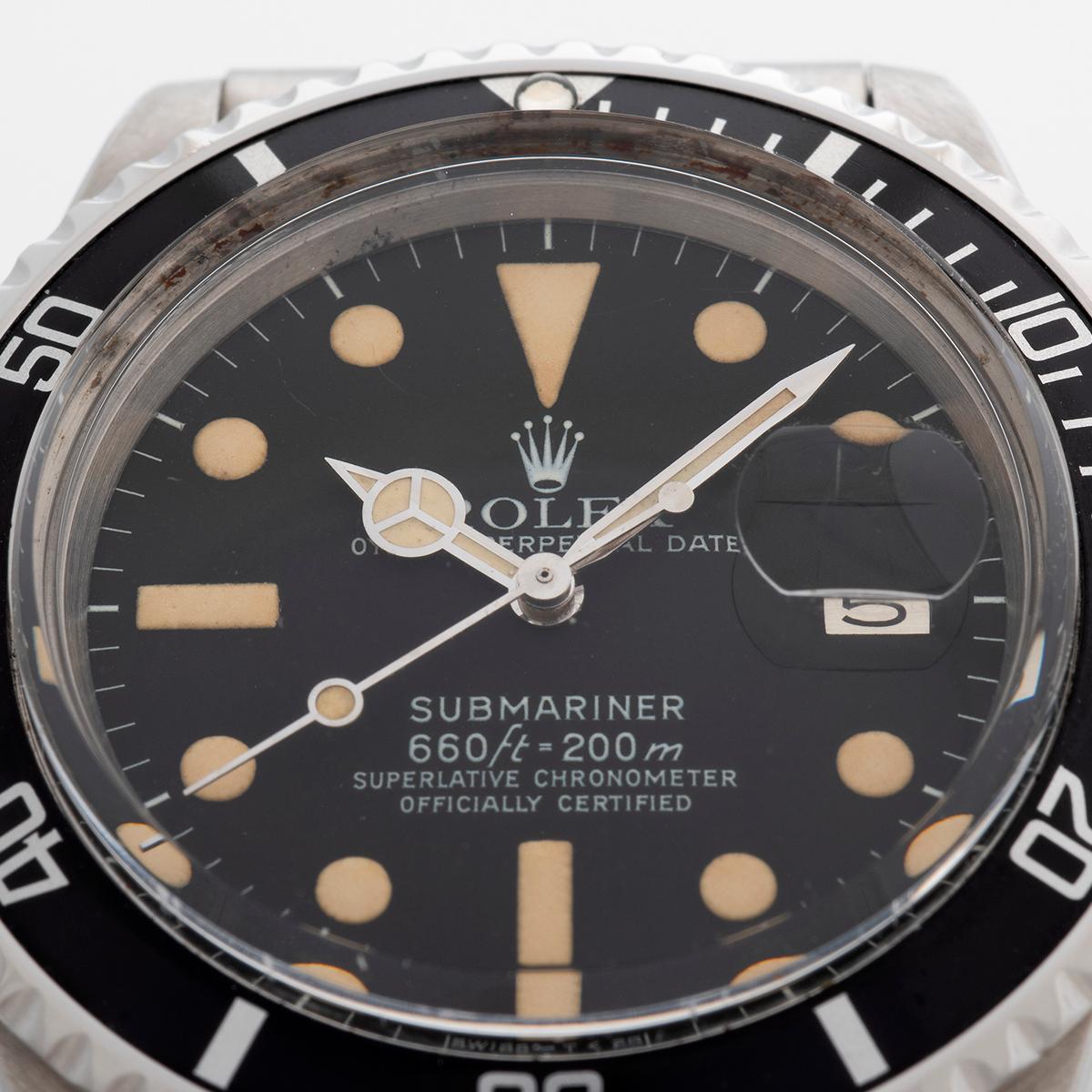 Rolex Submariner Date Ref 1680 Wristwatch. 40mm Case, Patinated, Retailed 1979. For Sale 2