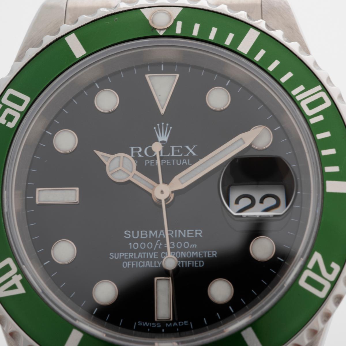 Rolex Submariner Date referencia 16610LV 'Kermit'. Caja de 40 mm, bisel verde, año 2006 en venta 3