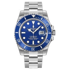 Rolex Submariner Date „Smurf“ aus 18 Karat Weißgold 40 mm Uhr  REF 116619LB