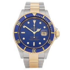 Used Rolex Submariner Date Stainless Steel and Yellow Gold 16613