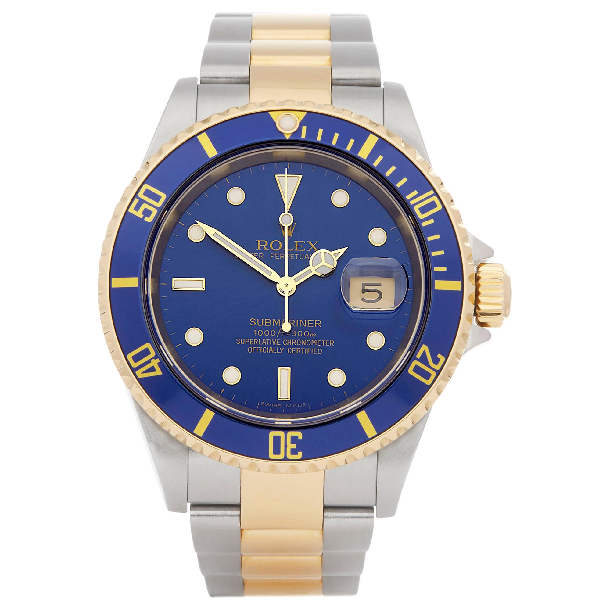 Rolex Submariner Date Stainless Steel and Yellow Gold 16613
