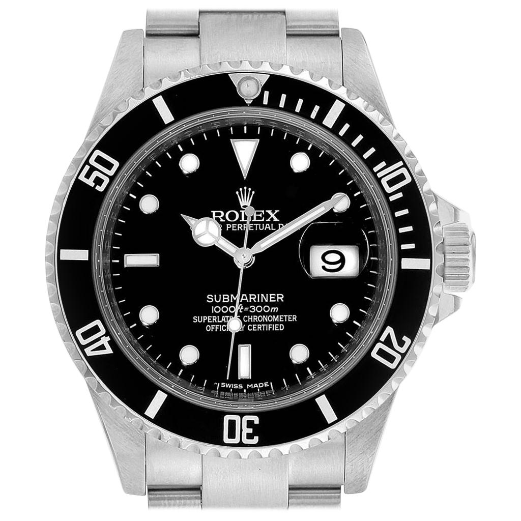 Rolex Submariner Date Stainless Steel Men's Watch 16610 For Sale