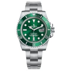 Used Rolex Submariner Date Stainless Steel Watch 116610LV Green 'Hulk' Unworn