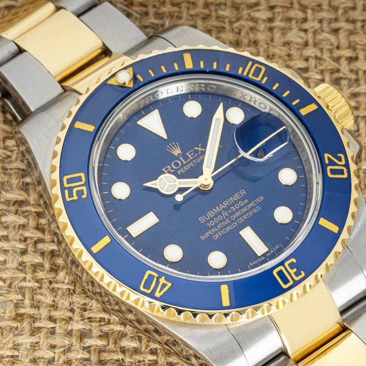 Rolex Submariner Date Edelstahl & Gelbgold 116613LB im Angebot 5