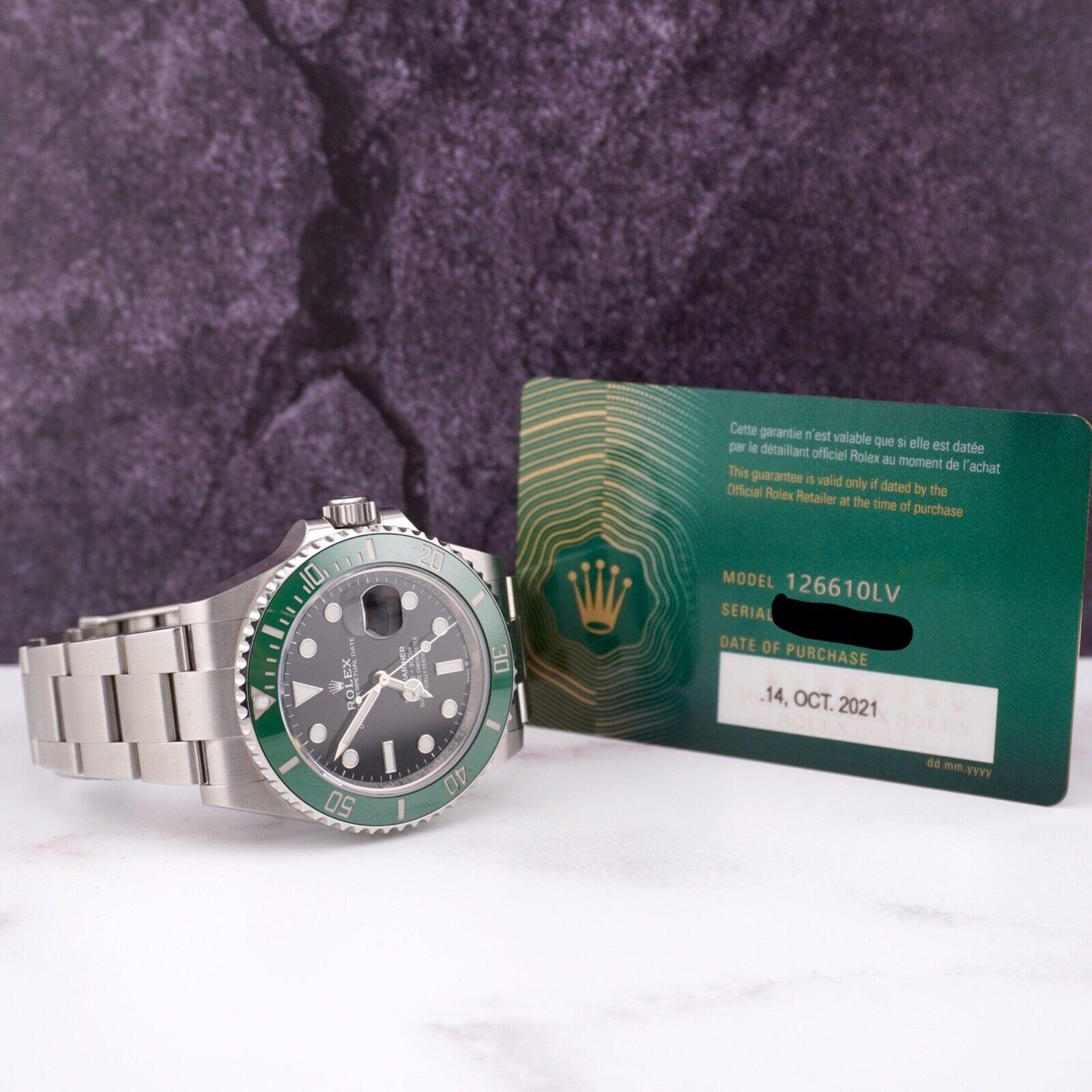 Rolex Submariner Date Starbucks 40mm Green Bezel Steel Black Dial Watch 126610LV en vente 5